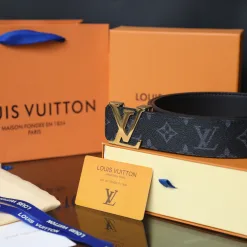 Luxus Louis Vuitton Gürtel Schwarz Leder Luxus