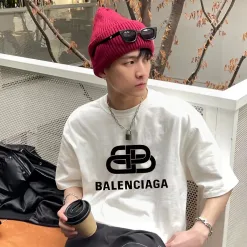 Balenciaga – Kurze Ärmel, weiße Baumwolle, klassische Kollektion, Premiumqualität