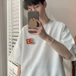 Premium Balenciaga Kurzarm Weiß Baumwolle Logo Luxus