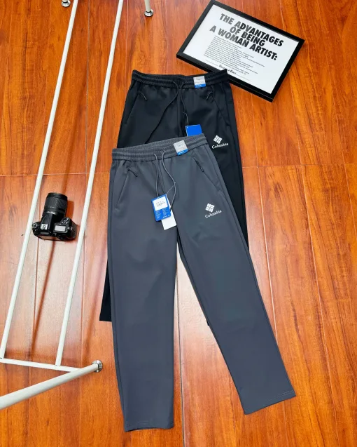 Hochwertige Columbia Hose aus schwarzem Polyester mit Logo-Kollektion