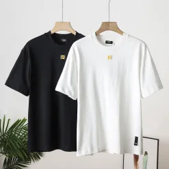 Hochwertige Fendi-Kollektion mit kurzen Ärmeln und schwarzer Baumwolle und Stickerei