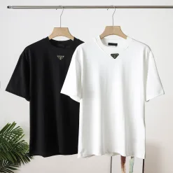 Bestseller Prada Kurzarm Schwarz Baumwolle Classic Kollektion