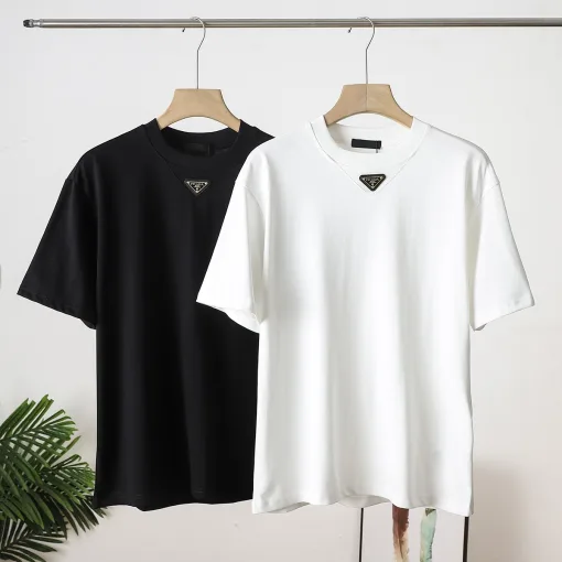 Bestseller Prada Kurzarm Schwarz Baumwolle Classic Kollektion