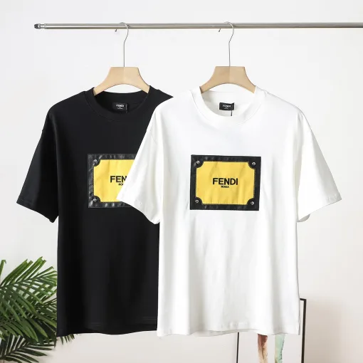 Bestseller Fendi Kurzarm Weiß Baumwolle Bestickt Stil
