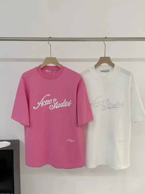 Premium Acne Studios T-Shirt Rosa Jersey Lässiger Luxus