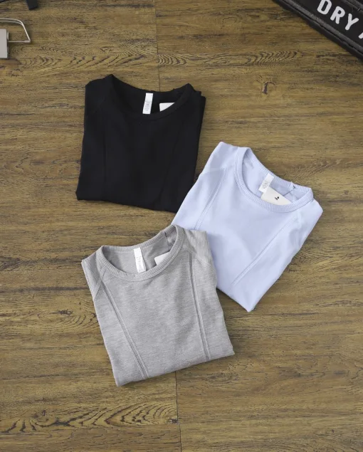 Premium Qualität Lululemon Langarm Schwarz Luxus