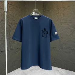 Luxus Moncler Kurzarm Schwarz Baumwolle Print Style