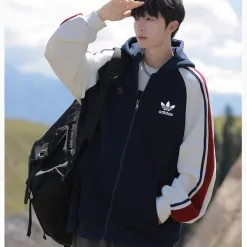 Hochwertige Adidas Jacken Pink Seide Klassischer Stil