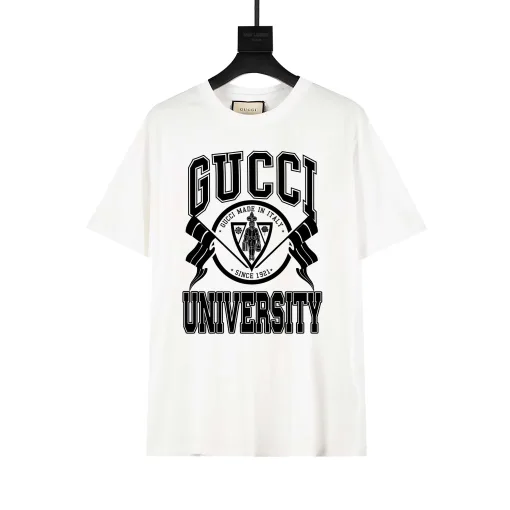 Premium Gucci Kurzarm Schwarz Baumwolle Print Luxus