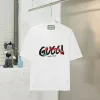 Hochwertige Gucci-Kollektion mit kurzen Ärmeln und schwarzem Baumwolldruck