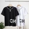 Premium Chanel Kurzarm Schwarz Baumwolle Minimalistischer Luxus
