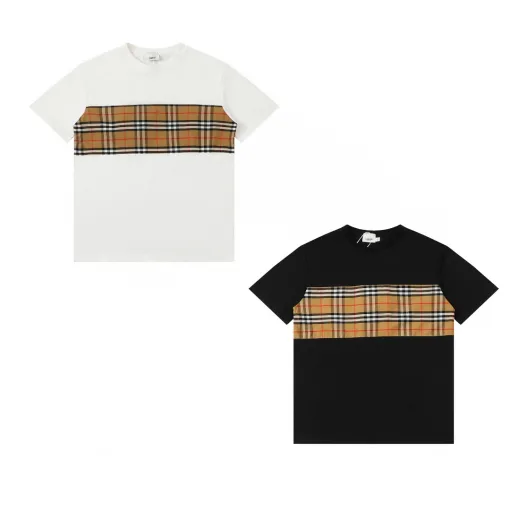 Burberry Kurzarmhemd in Premiumqualität aus schwarzer Baumwolle, Vintage-Kollektion
