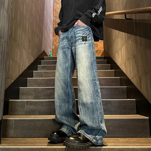 Bestseller Stone Island Jeans Schwarzer Denim Klassischer Stil