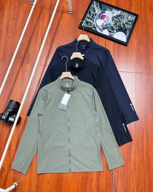 Premium Qualität Lululemon Jacke Schwarz Nylon Casual Luxury