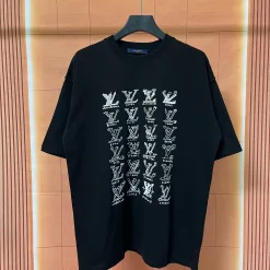 Meistverkaufte Louis Vuitton Kurzarm Baumwolle Logo Luxus