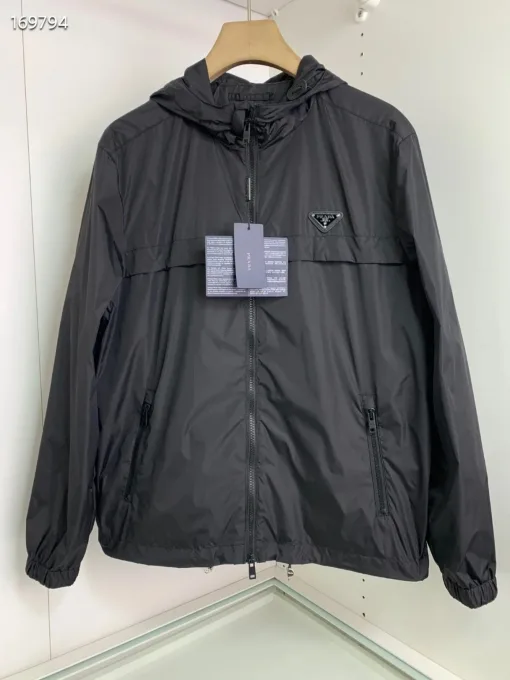 Luxus Prada Mantel Schwarz Klassischer Stil