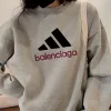 Luxus Balenciaga Sweatshirts Schwarz Fleece Logo Luxus