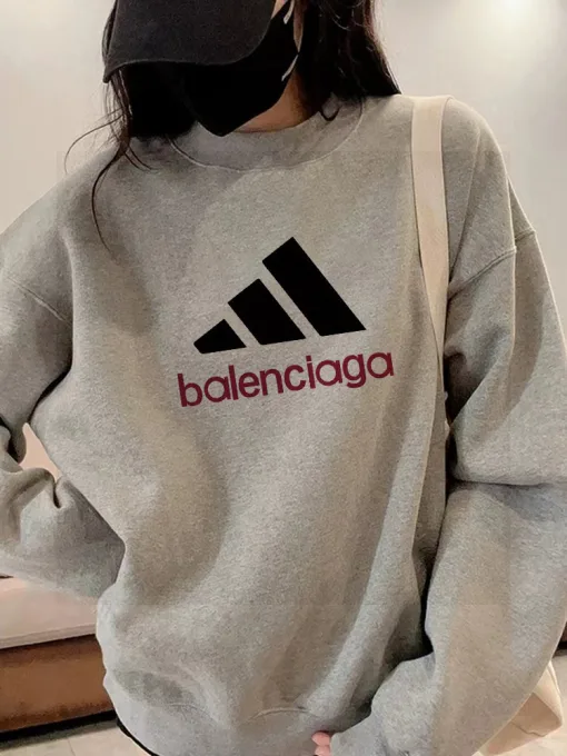 Luxus Balenciaga Sweatshirts Schwarz Fleece Logo Luxus