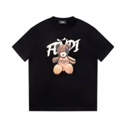 Bestseller Fendi Kurzarm Schwarz Print Luxus