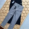 Premium Descente Hose Grau Seide Casual Luxury