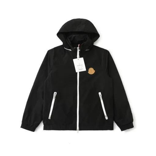 Bestseller Moncler Mäntel Schwarz Nylon Logo Luxus