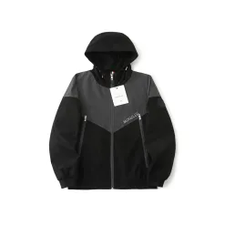Premium Moncler Mäntel Grau Nylon Patchwork Luxus