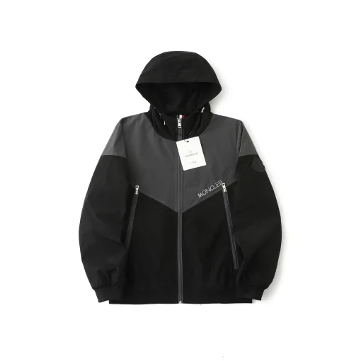 Premium Moncler Mäntel Grau Nylon Patchwork Luxus