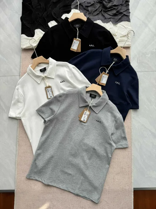 Hochwertiges A.P.C. Poloshirt Schwarz Baumwolle Casual Kollektion
