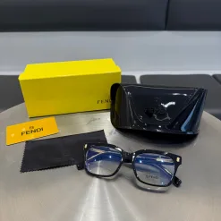 Premium Fendi Brille Blau Logo Luxus