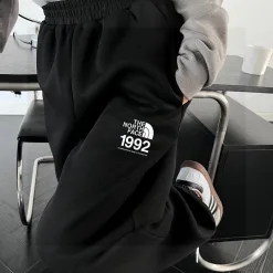 Premium Qualität The North Face Jogginghose Grau Fleece Logo Luxus