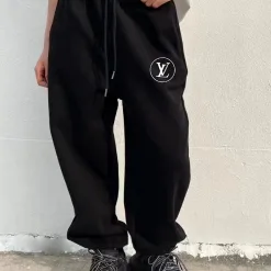 Bestseller Louis Vuitton Jogginghose Schwarz Fleece Logo Style