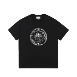 Premium Gucci Kurzarmhemd aus schwarzer Baumwolle im Logo-Stil