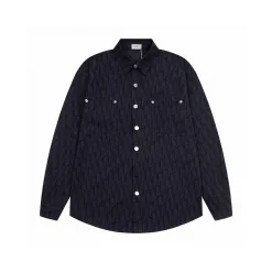 Luxus Dior Hemden Blau Casual Kollektion