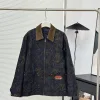 Hochwertige Louis Vuitton Mäntel Gold Denim Bestickt Luxus