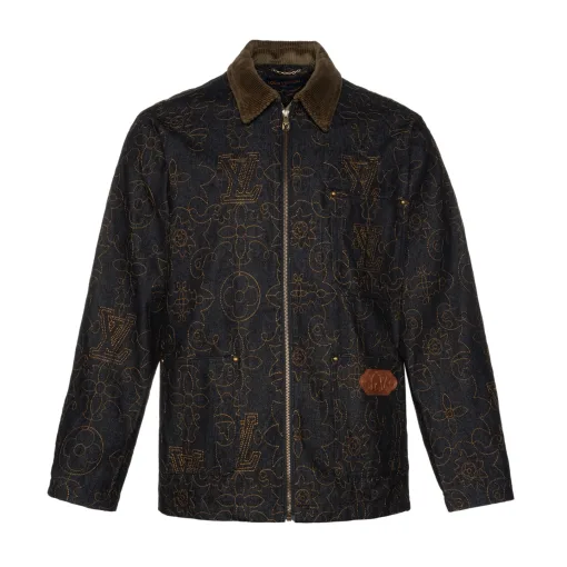 Luxus-Mäntel von Louis Vuitton aus weißer Denim-Stickerei