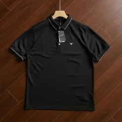Premium Armani Kurzarm-Kollektion aus schwarzer Baumwolle