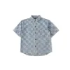 Premium Louis Vuitton Kurzarmhemd Denim Logo Kollektion