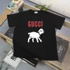 Hochwertiger Gucci Kurzarm Weißer Baumwolldruck Luxus