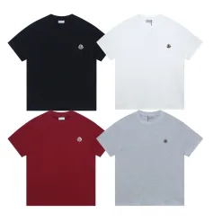 Bestseller Moncler Kurzarm-Kollektion mit schwarzem Baumwolldruck