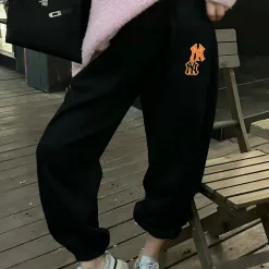 Hochwertige Nike Jogginghose Orange Fleece Logo Kollektion