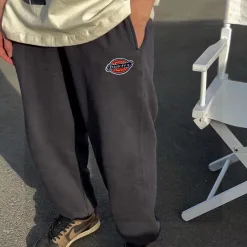Premium Dickies Jogginghose Grau Fleece Bestickt Luxus