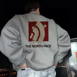 Premium Qualität The North Face Hoodie Rot Fleece Logo Luxus