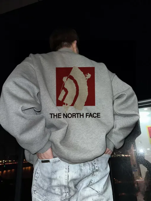 Premium Qualität The North Face Hoodie Rot Fleece Logo Luxus