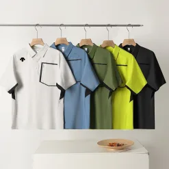 Premium Qualität Descente Kurzarm Schwarz Klassisch Luxus