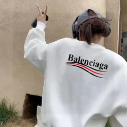 Premium Balenciaga Sweatshirts Schwarz Fleece Print Luxus