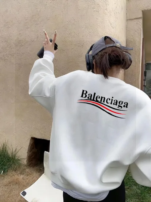 Premium Balenciaga Sweatshirts Schwarz Fleece Print Luxus
