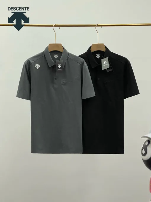 Bestseller Descente Kurzarm-Shirt aus schwarzem Spandex, klassische Kollektion