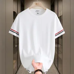Premium Qualität Thom Browne Kurzarm Rot Baumwolle Classic Collection