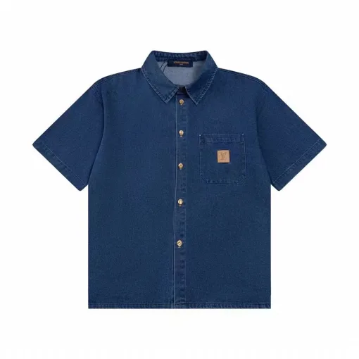 Bestseller der Louis Vuitton Kurzarm-Denim-Logo-Kollektion