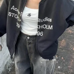 Bestseller Acne Studios Jacken Schwarz Baumwolle Distressed Luxus